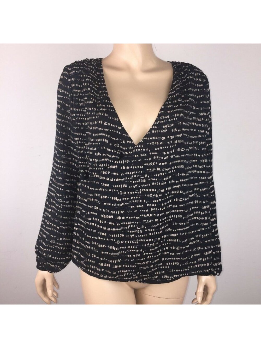 Forever 21 Wrap Top Womens M Cardigan V-Neck Elastic Sleeves Work Office Dressy